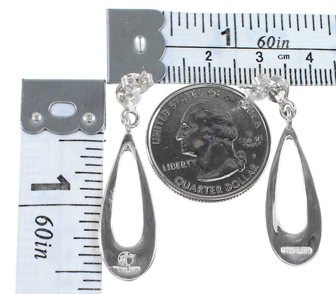 Sterling Silver Turquoise Inlay Post Dangle Earrings JX23861